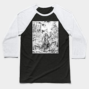 Gothic Metal Illustration Baseball T-Shirt